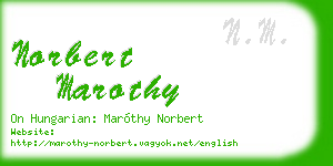 norbert marothy business card