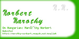 norbert marothy business card